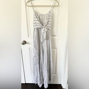 Flying Tomato Striped Tie Front Jumpsuit Size Large
